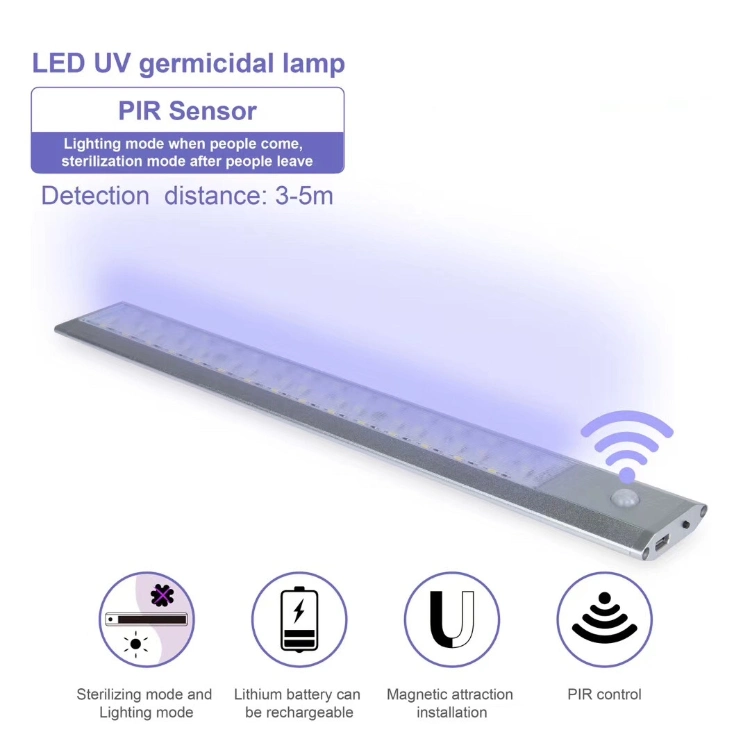 Jlt-U17 Under Cabinet Wardrobe PIR Sensor LED UV Germicidal Lamp