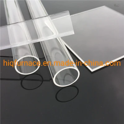 Fornecimento de tubo de vidro resistente ao calor transparente de quartzo de estabilidade térmica, tubo de aquecimento de quartzo infravermelho de material de vidro de quartzo